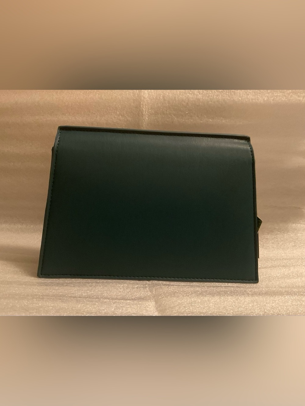 Badgley Mischka Forest Green Vegan Leather Convertible Crossbody Clutch Silver - Picture 2 of 10